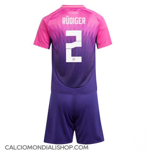 Maglie da calcio Germania Antonio Rudiger #2 Seconda Maglia Bambino Europei 2024 Manica Corta (+ Pantaloni corti)